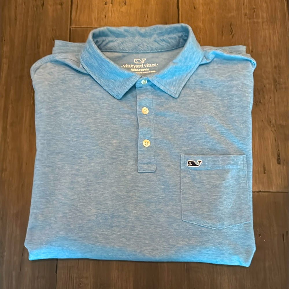 Vineyard Vines Edgartown Pocket Shirt - Size Medium - Light Blue